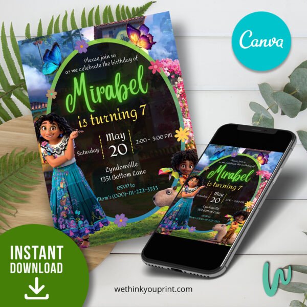 Encanto: Mirabel Birthday Invitation Edit in Free Canva