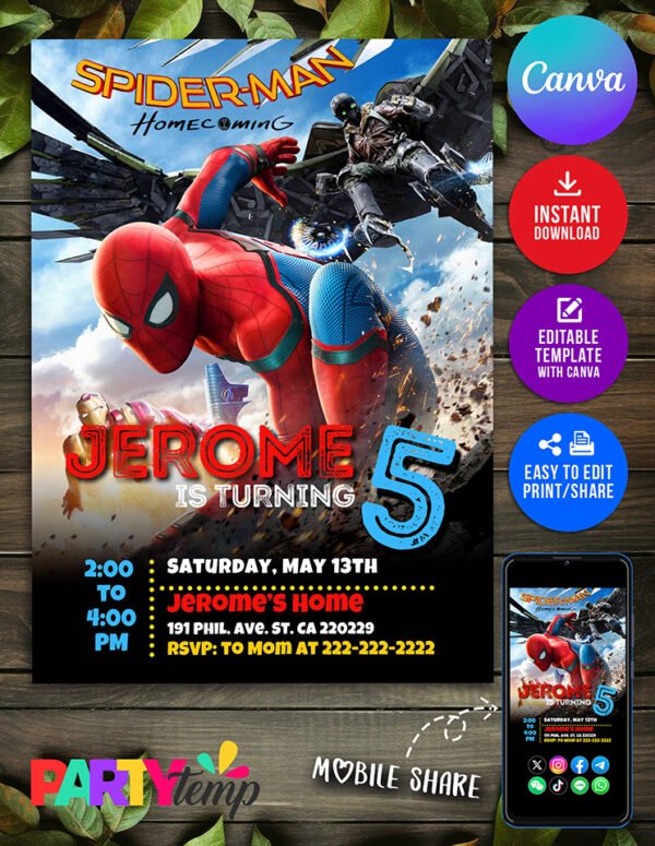 Venom vs Carnage Birthday Invitation 5
